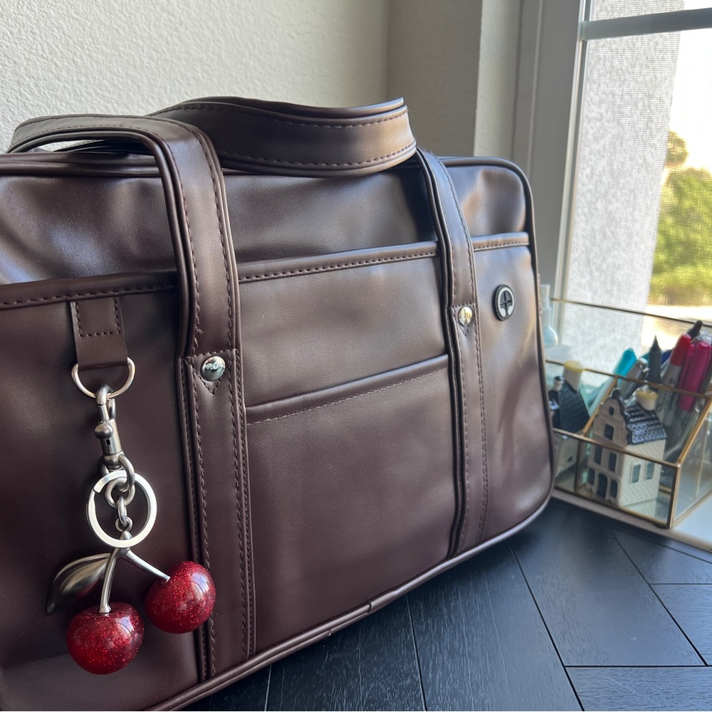 Japanese JK Style Shoujo Girl Uniform Bag Brown – Faux Leather Tote Bag